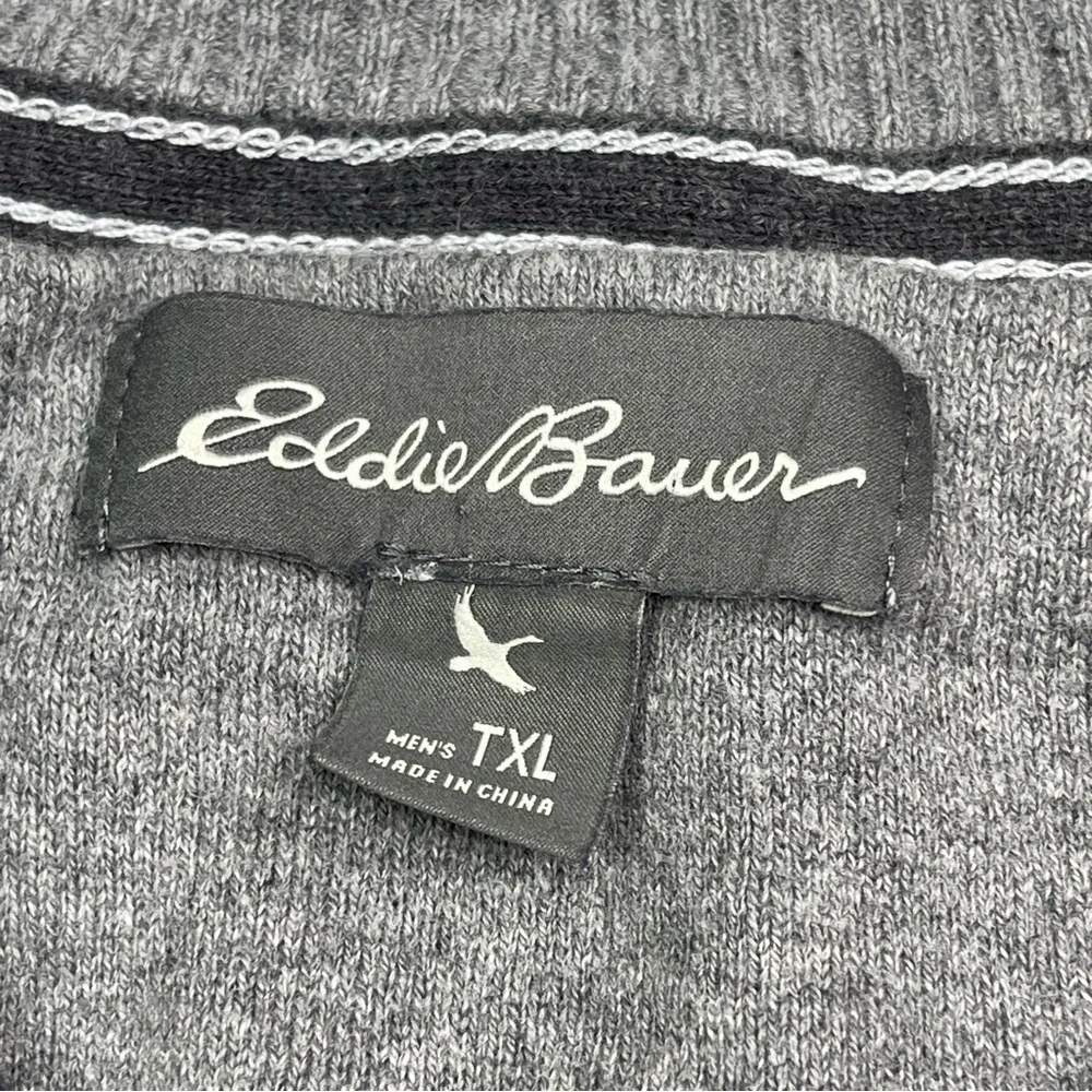 Eddie Bauer Sweater Merino Wool Cotton Navy Blue Outdoor Gorp Office  Tall